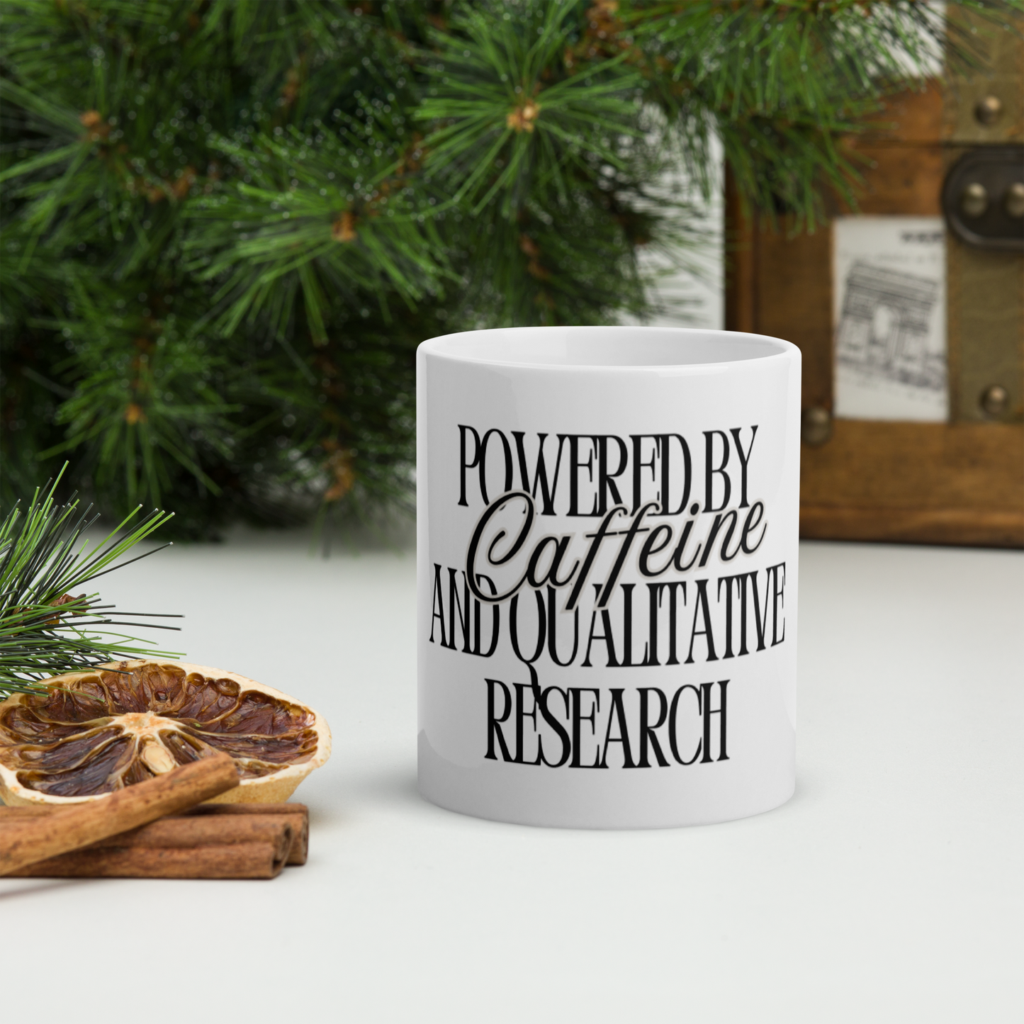 Powered by Caffeine and Qualitative Research - Mug