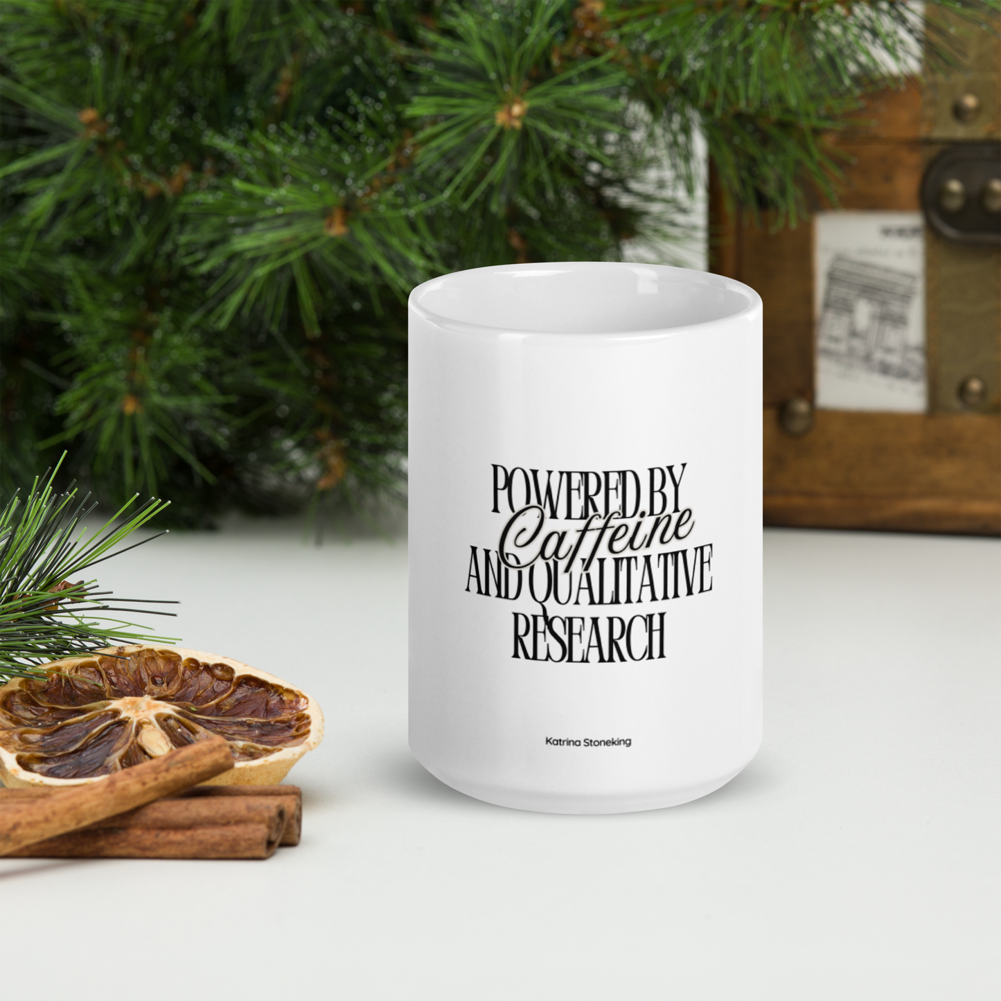 Powered by Caffeine and Qualitative Research - Mug
